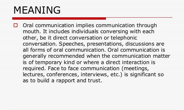 orally-meaning