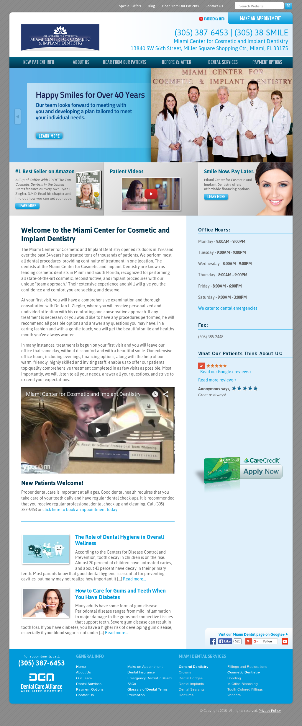 Corporate office miami center for cosmetic and implant dentistry