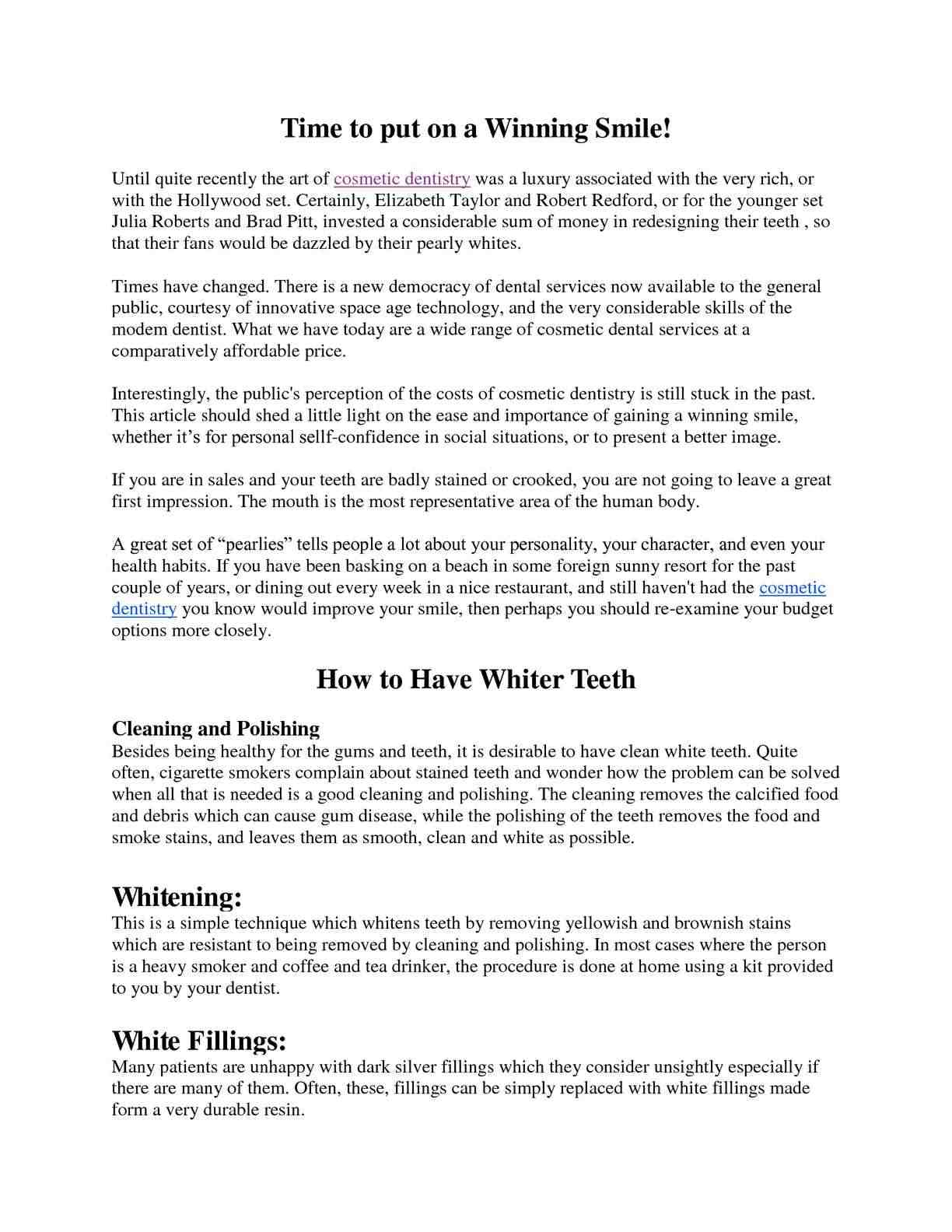 Cosmetic dentistry proce Dental News Network